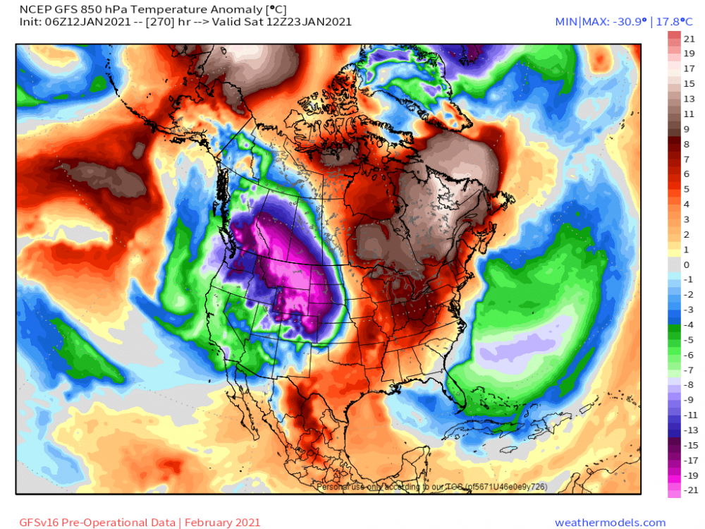 GFS v16 Parallel North America 850 hPa Temp Anom 270.png