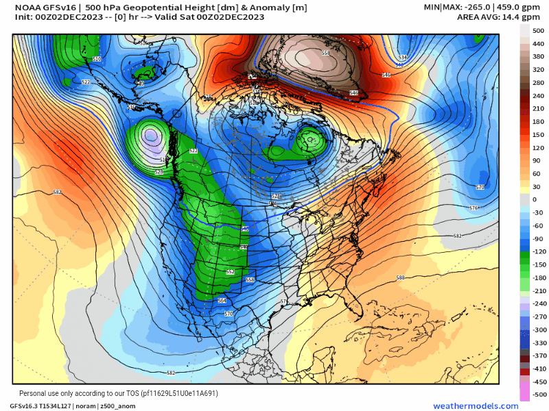 GFS Energy North America 500 hPa Height Anom.gif