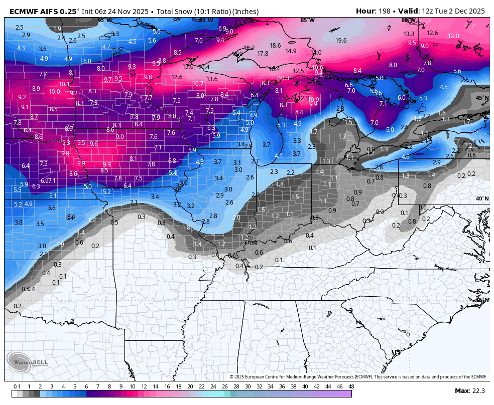 Thanksgiving Weekend 2025 Winter Storm(s) - East of the Rockies - The ...