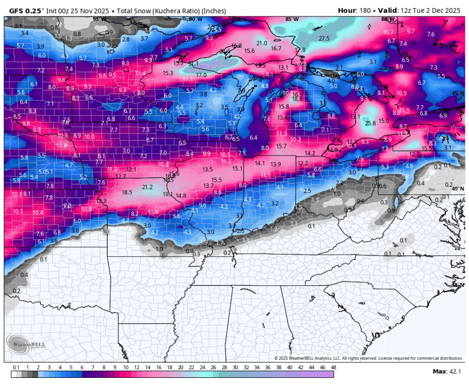 Thanksgiving Weekend 2025 Winter Storm(s) - Page 3 - East of the ...